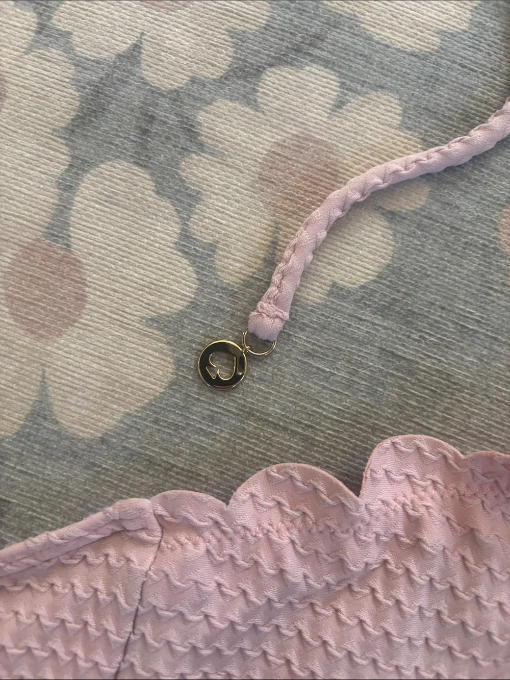 kate spade Light Pink Scalloped Triangle Bikini Top
